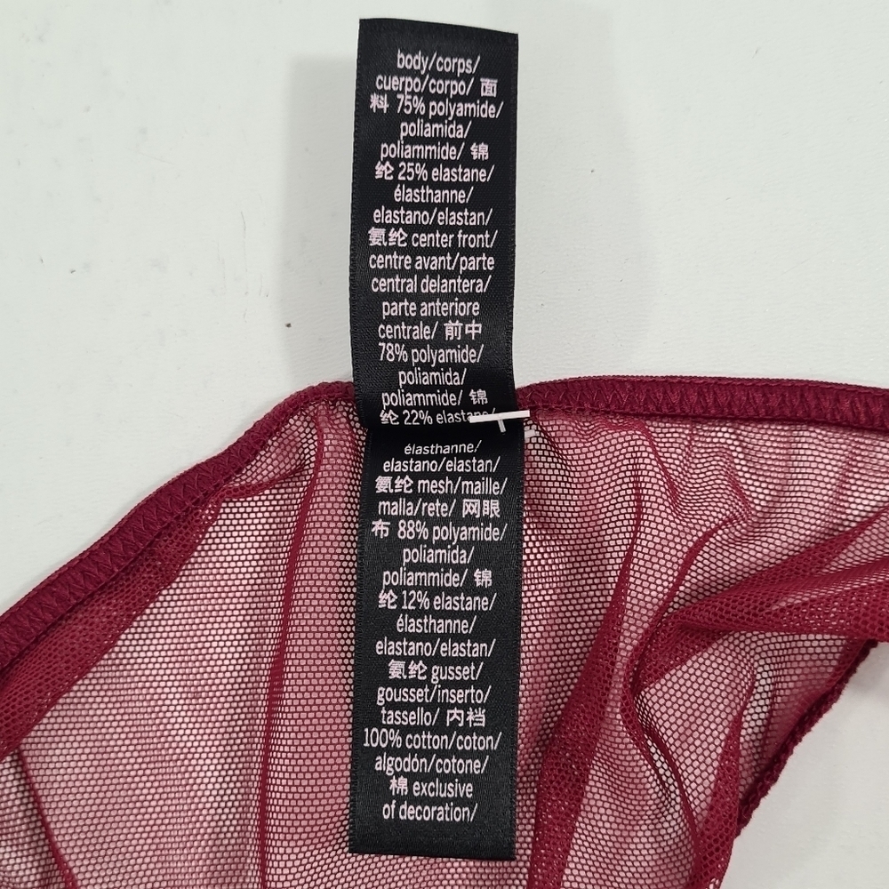 Victoria's Secret Keyhole Chantilly Lace Teddy Burgundy Size XL - Picture 8 of 10